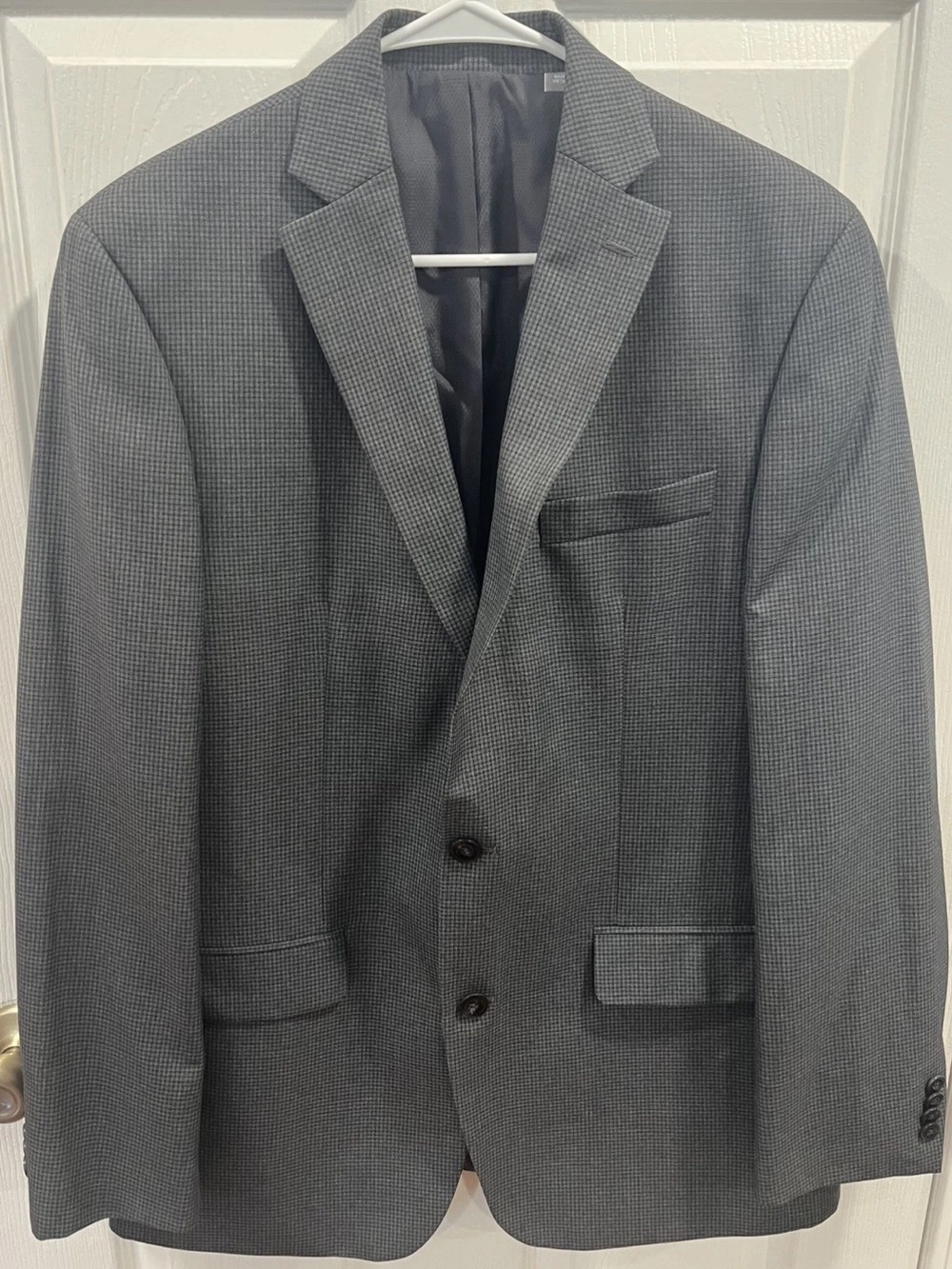 Michael Kors Men's Gray Check Sport Coat 2 Button Blazer Size 40L EUC